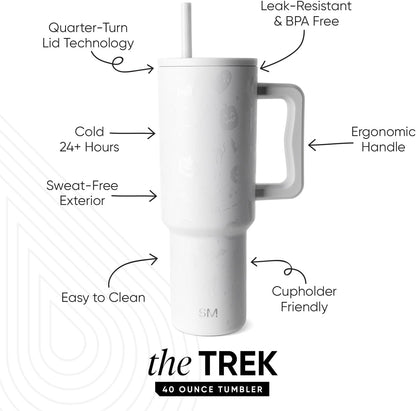 Simple Modern Halloween Signature Voyager | 16oz Travel Coffee Mug Tumbler with 360° Lid | Gifts for Women Men | Ceramic-Lined Insulated Stainless Steel Cold Brew Iced Coffee Cup | Spooky Mix