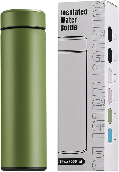 PARACITY Insulated Water Bottle,15 oz Stainless Steel Thermo, Double Wall Vacuum Water Bottle, Metal Water Bottle Keeps Hot for 12 Hrs, Cold for 24 Hrs, for Coffee, Drinks