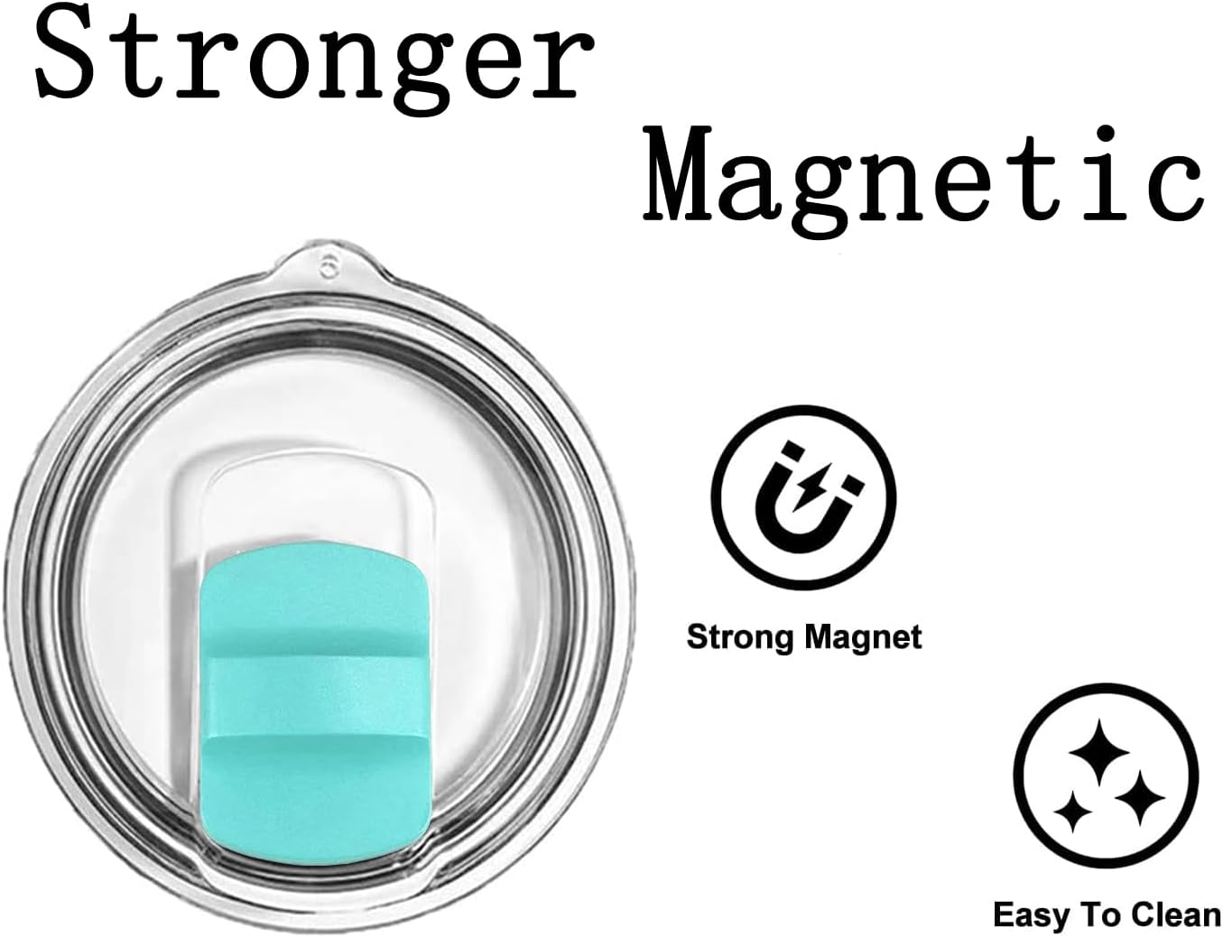 2 Pcs Magnetic Slider Replacement Block, Slider Lid Magnet for Yeti Lids 10 oz, 14oz, 16 oz, 20 oz, 26 oz, 30 oz (Black+Black)