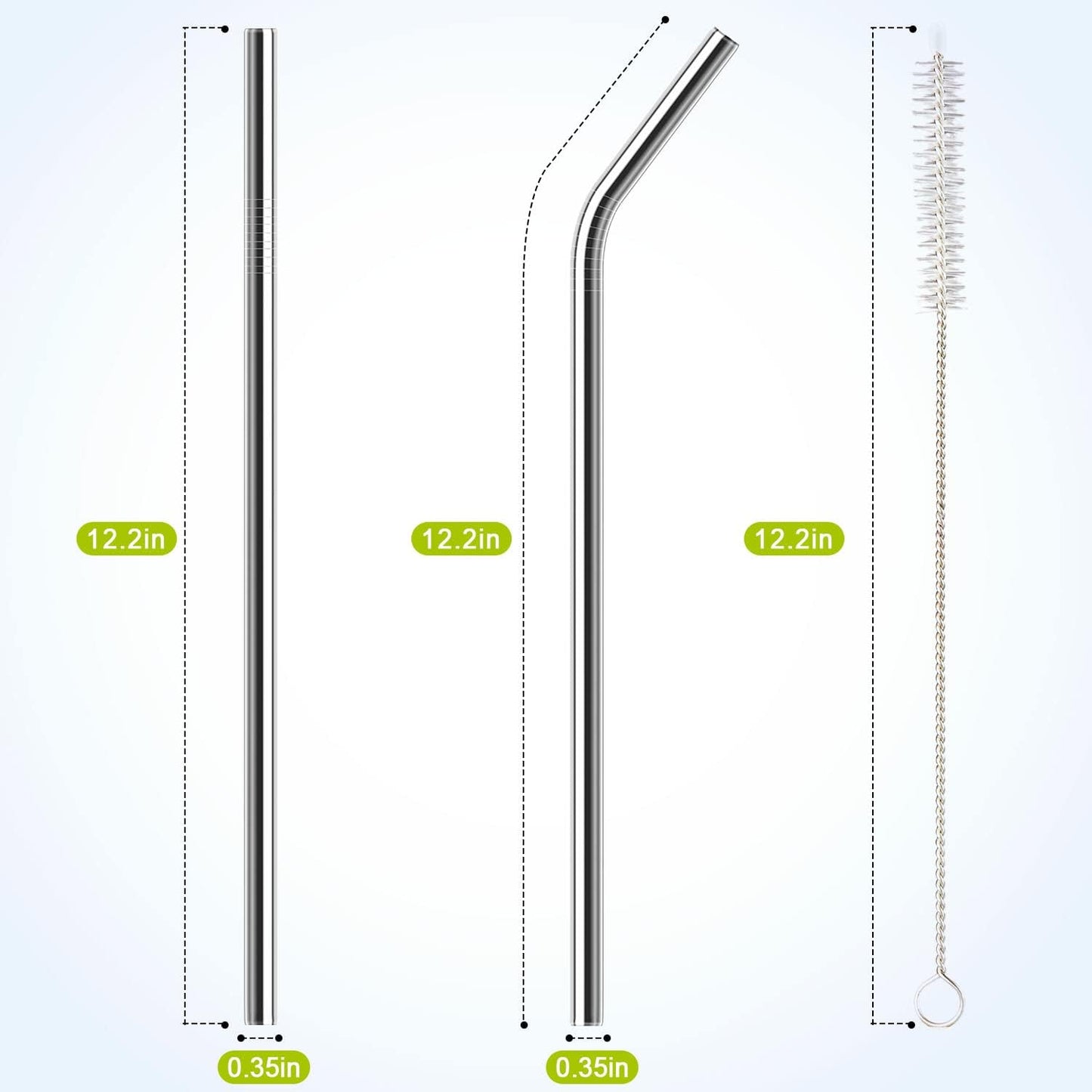6 Pack Stainless Steel Straw Replacement 40 oz for Stanley Adventure Travel Tumbler, Reusable Straws with Cleaning Brush Compatible with Stanley 40oz Cup Tumbler