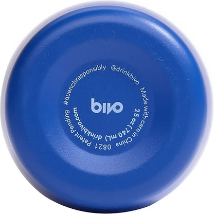 Bivo Duo 25oz Non Insulated Stainless Steel Bike Water Bottle - Lightweight for Cycling, Hiking, Sports - No Plastic Taste, Fits Most Cages, Dishwasher Safe - (Raw)