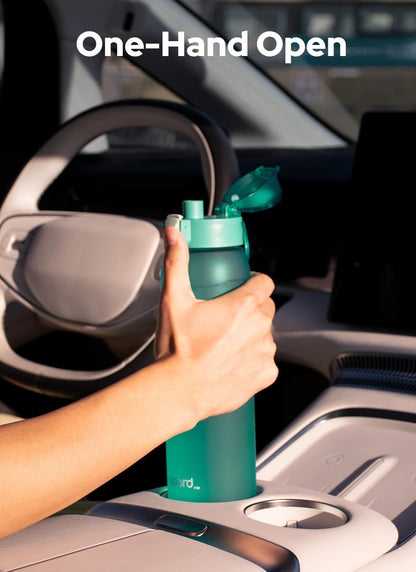 Opard Zip 32oz Plastic Water Bottle Dishwasher Safe, Leakproof Flip-Top Lid, BPA Free Tritan, Wide Mouth Reusable Sports Water Bottle for Gym Hiking Commuting Outdoor Travel and School