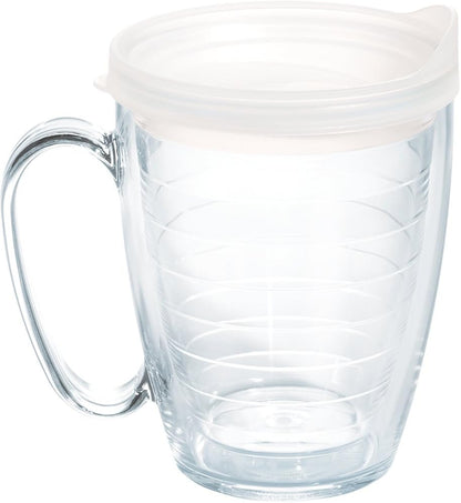 Tervis Clear & Colorful Lidded Made in USA Double Walled Insulated Tumbler Travel Cup Keeps Drinks Cold & Hot, 24oz, Black Lid, 1 Count (Pack of 1)