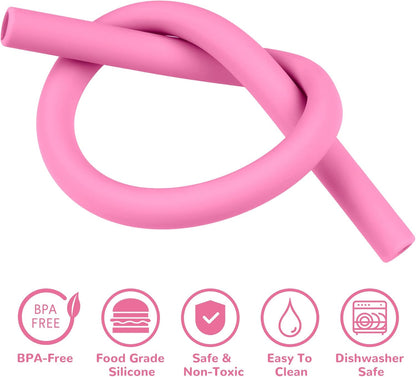 Tomorotec 15PCS Reusable Silicone Drinking Straws w/ 2 Brushes, Fit for Stanley Tumbler 40oz 30oz 20oz, 12" Long Customizable for Various Drinkware, Dishwasher Safe, BPA-Free, Safe for Teeth (Macaron)