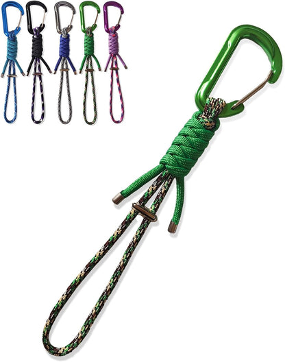 Paracord Keychain - Triangle/D-Shaped Carabiner Clip with Lanyard for Hanging Water Bottle, Key, Backpacks and More