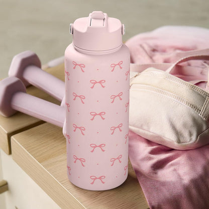 SANDJEST Pickleball Gift for Women, Water Bottle Stainless Steel 32oz with Lid & Straw, Sport Insulated Bottles Gifts for Girls Friends Teens Birthday Christmas