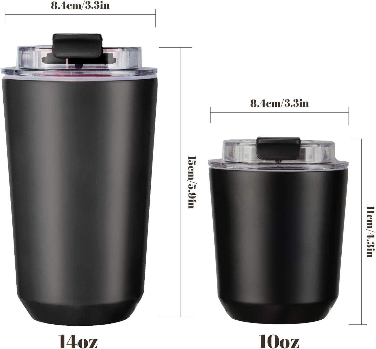 Puraville Insulated Tumblers with Lid, 14 oz Travel Coffee Mug Stainless Steel Vacuum Cup, Leak Proof Reusable Double Walled Coffee Tumbler for Iced and Hot Drinks, Cream