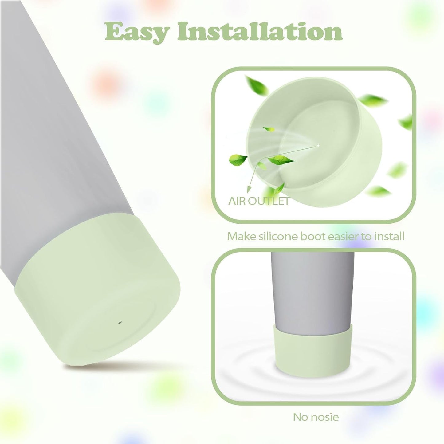 2PCS Silicone Boots for Owala 30oz & 40oz FreeSip Sway Bottles & Tumblers – Non-Slip, Scratch-Resistant, Stability Enhancer for Owala Accessories (Eucalyptus Green) - Colors B