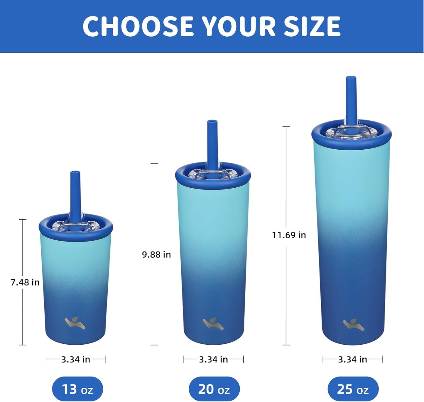 Konokyo 25oz Insulated Tumbler with Lid and Straw, Reusable Iced Coffee Cup with Lid, Travel Coffee Mug, BPA-Free, Leak-Proof and Durable, Oasis