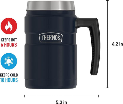 Thermos Stainless King 16 Ounce Coffee Desk Mug, Matte Steel