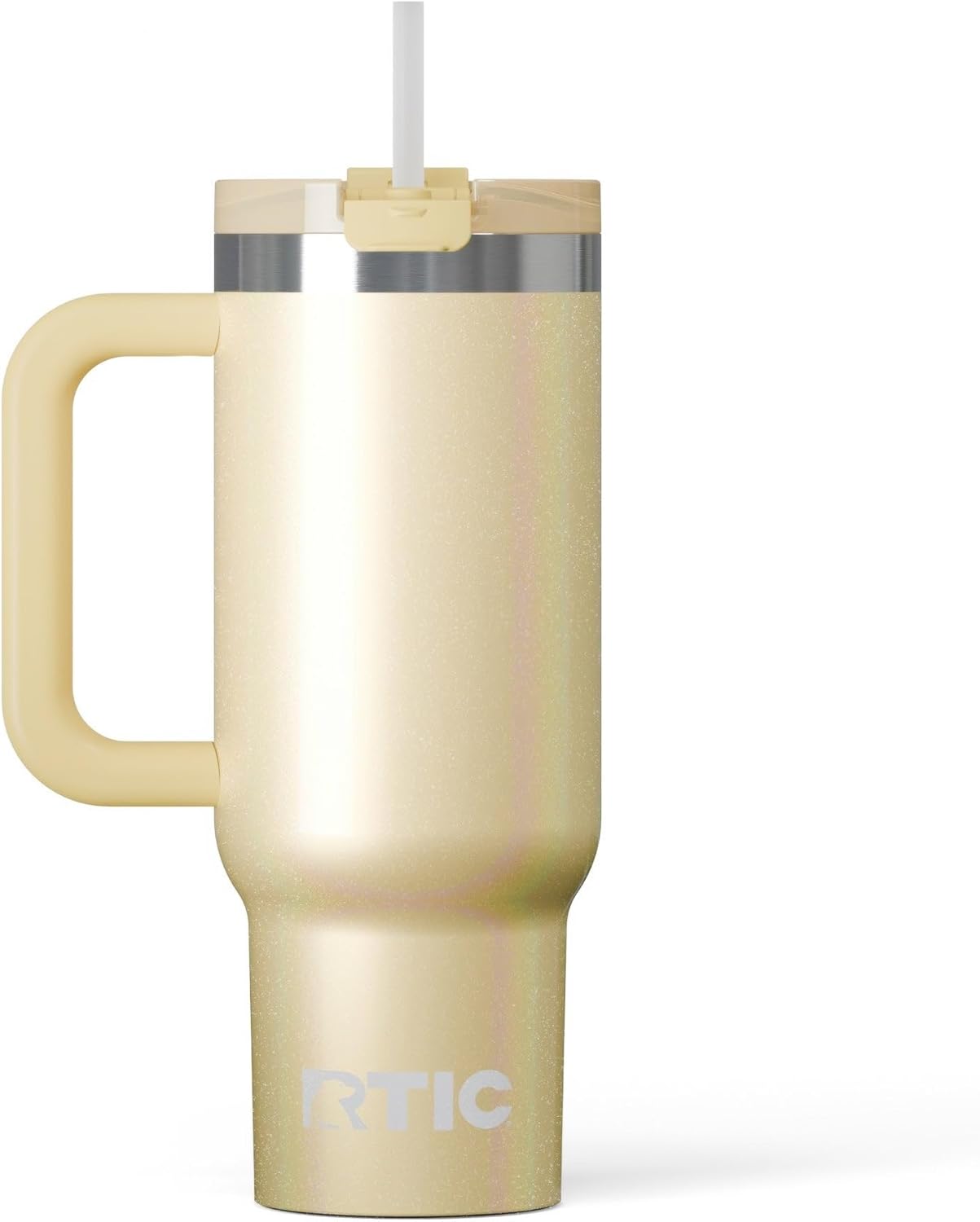 RTIC 30 oz Road Trip Tumbler Double-Walled Ceramic Lined InsulatedStainless Steel Portable Travel Coffee Mug Cup with Lid, Handle and Straw, Periwinkle Bouquet
