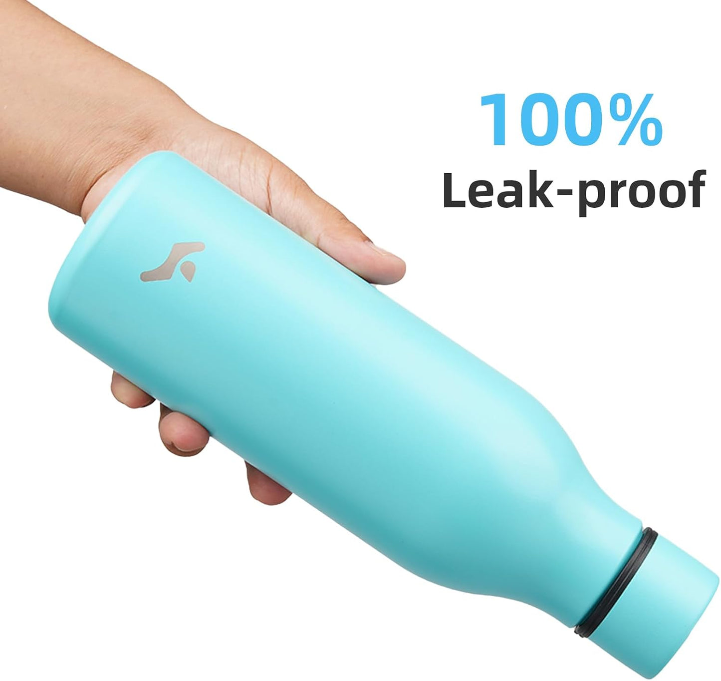 Konokyo Insulated Water Bottle with Strap,18 oz Double Wall Stainless Steel Vacuum Bottles Metal Water Flask,Macaron Green - Colors B