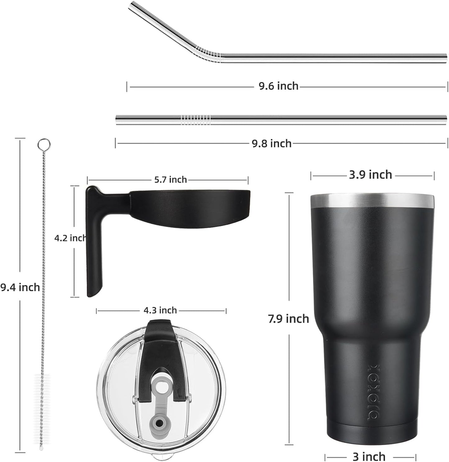 BJPKPK Tumbler With Handle And Straw Lid 40 oz Stainless Steel Insulated Coffee Tumbler Cups For Home, Office or Car,Turquoise
