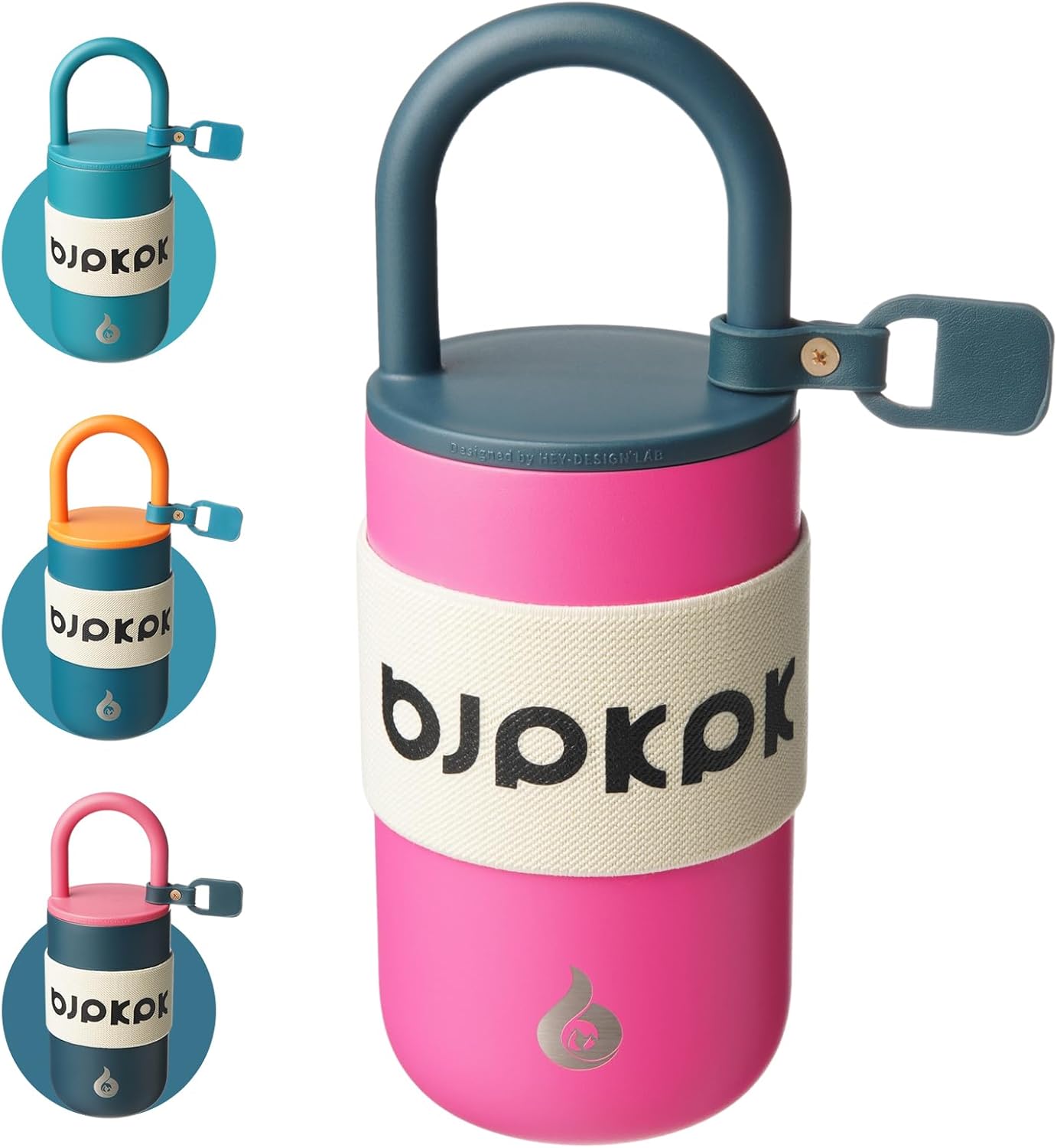 BJPKPK 13oz Insulated Stainless Steel Loop Tumbler With Lid And Handle Travel Coffee Mug Thermal Cup,Latte