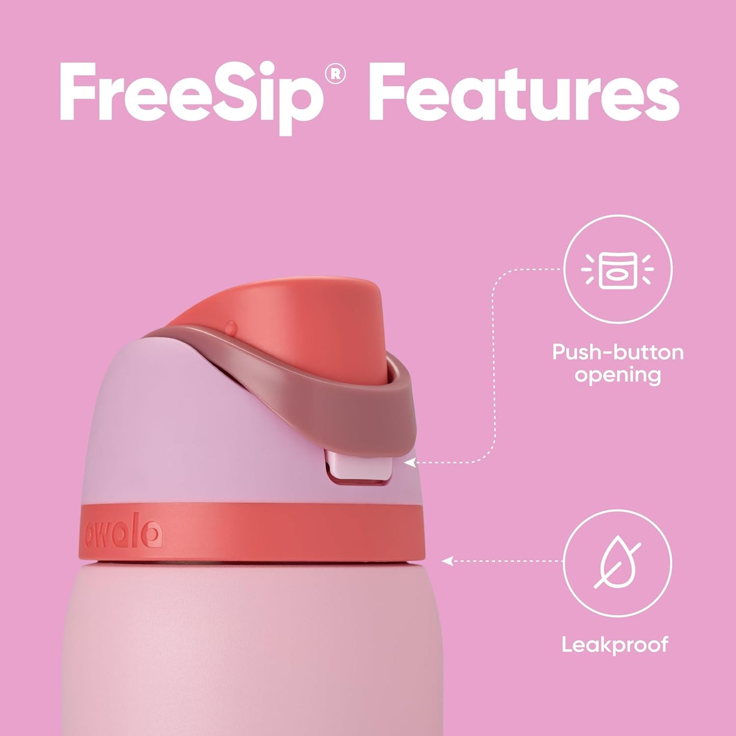 Owala FreeSip Insulated Stainless Steel Water Bottle with Straw, BPA-Free Sports Water Bottle, Great for Travel, 32 Oz, Denim