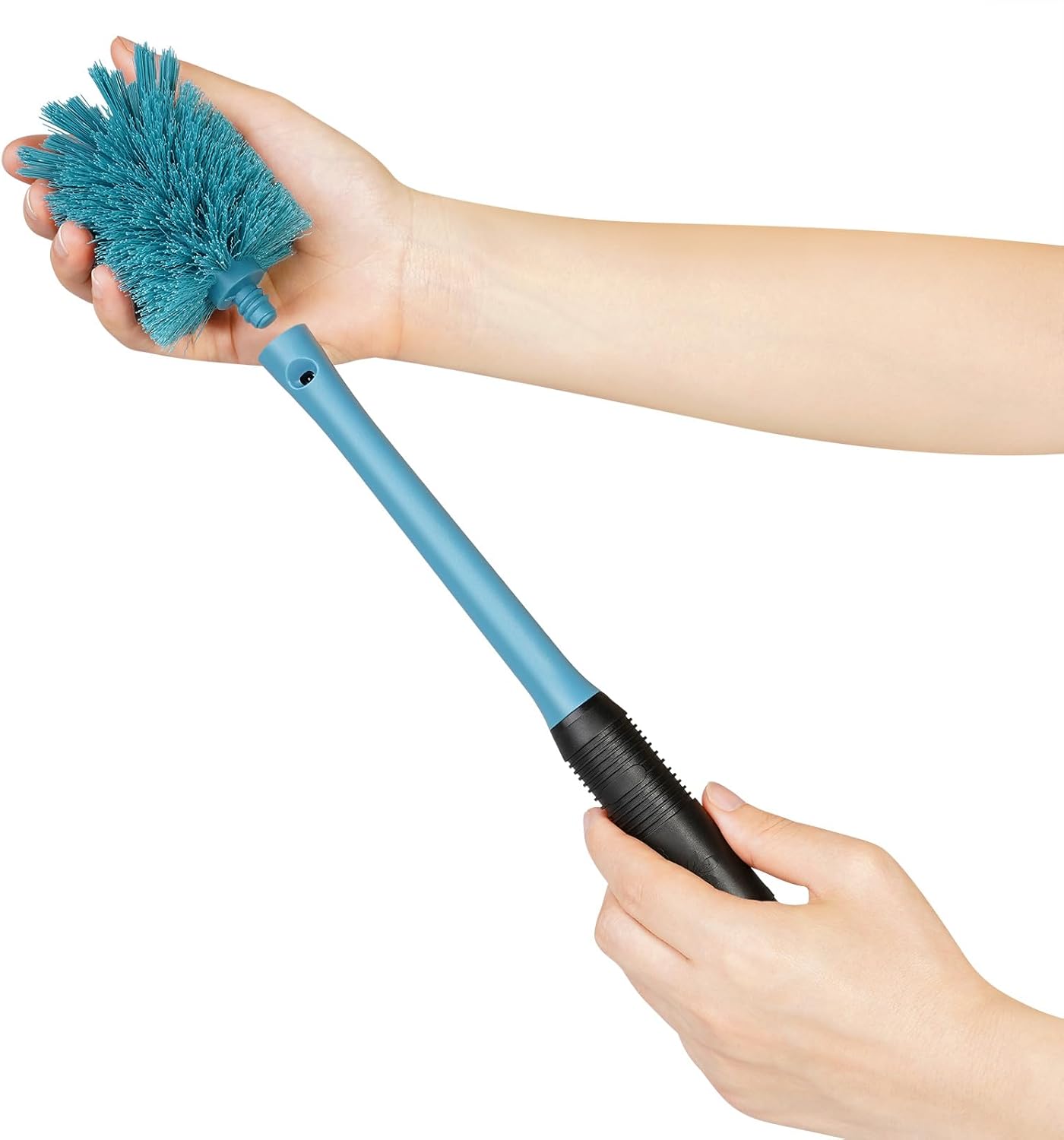 MOSOLAN 2-in-1 Water Bottle Brush and Straw Cleaner Brush, Long Handle Water Bottle Scrubbing Brush for Water Bottles, Glasswares, Mugs, Flasks, Tumblers and Kitchen Sink, Black, 1 Pack