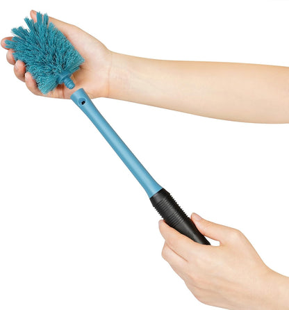 MOSOLAN 2-in-1 Water Bottle Brush and Straw Cleaner Brush, Long Handle Water Bottle Scrubbing Brush for Water Bottles, Glasswares, Mugs, Flasks, Tumblers and Kitchen Sink, Black, 1 Pack