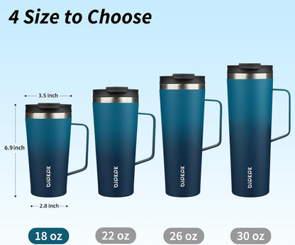 BJPKPK Insulated Tumbler with Handle, 18oz Insulated Tumblers with Lid and Straw, Stainless Steel Metal Water Bottles, Coffee Travel Mugs, Cups, Marshmallow