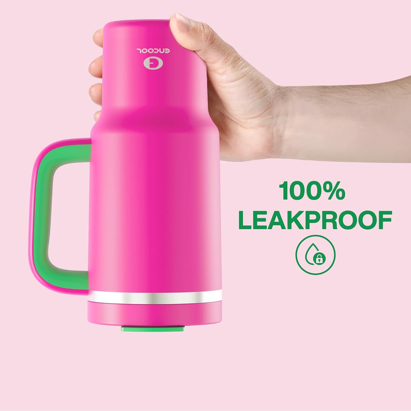 40 oz Tumbler with Handle and Straw: Stainless Steel Insulated Tumbler Keeps Cold for 24 Hours, Leakproof Travel Cup Fits in Cup Holder and BPA-Free, Cotton Candy