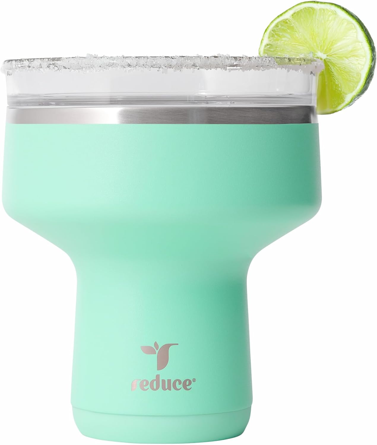 REDUCE Saltini 16 oz Cocktail Tumbler - Insulated Margarita Tumbler with Lid - Keeps Drinks Cold for 10 Hours - 360 Sippable Martini Glass Alternative - Shatterproof, Perfect for Parties - Cloud Blue