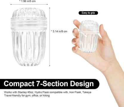 2-Pack Fruit Infuser Inserts for Wide Mouth Water Bottles, Leak-Proof Herb & Tea Strainer, BPA-Free Reusable Diffuser Compatible with 32-40oz Tumblers (Ice Cube Compatible) ﻿