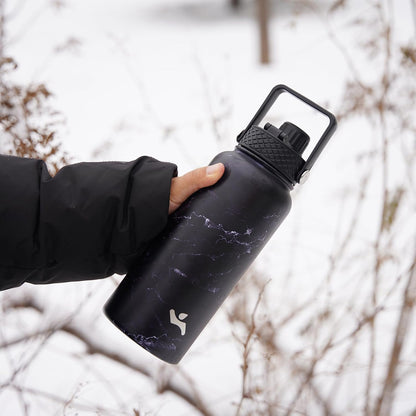 Konokyo 22oz Stainless Steel Bottles with 3 Lids Sport Insulated Water Bottle,Mint