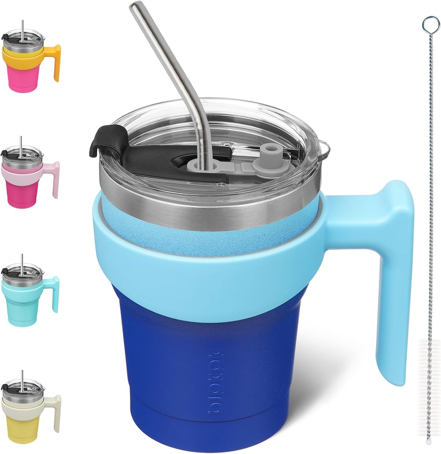 BJPKPK Tumbler With Handle And Straw Lid 40 oz Stainless Steel Insulated Coffee Tumbler Cups For Home, Office or Car,Turquoise