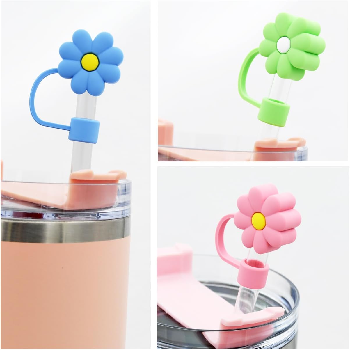 Straw Cover Cap for Stanley Cup,Silicone Straw Topper 10 mm 0.4 in Reusable Straw Tips Lids,Straw Tip Covers for Stanley Cups Accessories