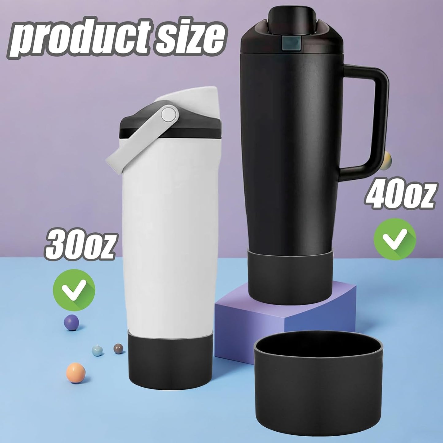 Mity rain 2PCS Protective Silicone Boots for Owala 30oz & 40oz FreeSip Sway Bottles & Tumblers - Accessories for owala, Enhances Stability & Prevents Scratches(Black Cherry)