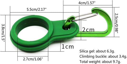 6 Pcs Silicone Water Bottle Buckle with Carabiner Clip Portable Secure Bottle Holder Water Bottle Hanging Rings Silicone Water Bottle Buckle Portable Hiking Sports Camping Water Bottle Accessories