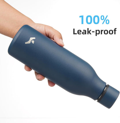 Konokyo Insulated Water Bottle with Strap,18 oz Double Wall Stainless Steel Vacuum Bottles Metal Water Flask,Macaron Green - Colors B