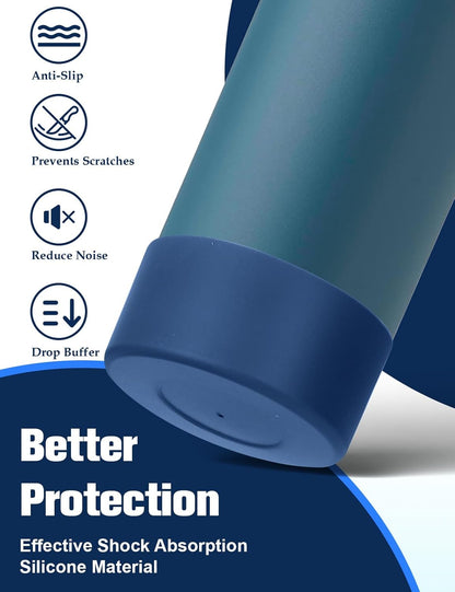 Mity rain 2PCS Silicone Boot for Owala Water Bottle 24 oz 32 oz, Anti-Slip Protective Sleeve Bottom Bumper Protector for FreeSip Stainless Steel Water Bottles Accessories