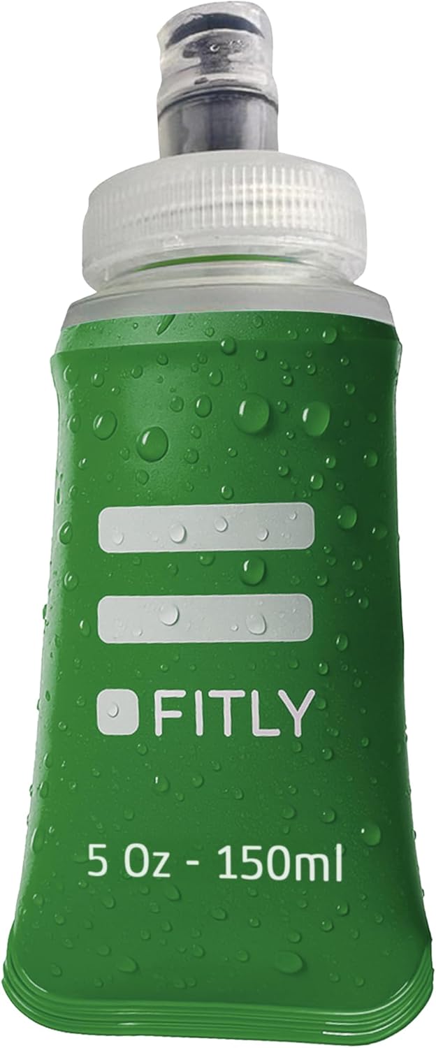 FITLY Soft Flask - Shrink As You Drink Soft Water Bottle for Hydration Pack - Folding Water Bottle Ideal for Running, Hiking, Cycling, Climbing & Rigorous Activity