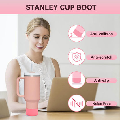 PICcircuit 2PCS for Stanley Boot, Silicone Bottom for Quencher Adventure 40oz 30oz IceFlow 20oz 30oz Bottle&for Hydroflask Tumbler 12-24oz for Stanley Cup Accessories Avoid Scratches&Noise