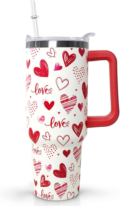 Ceovfoi 40 oz Pickleball Coffee Mug Vacuum Insulated Travel Tumbler with Handle, Lid & Straw - Perfect Pickleball Gifts for Players, Coaches, Lovers | Pickleball Accessories