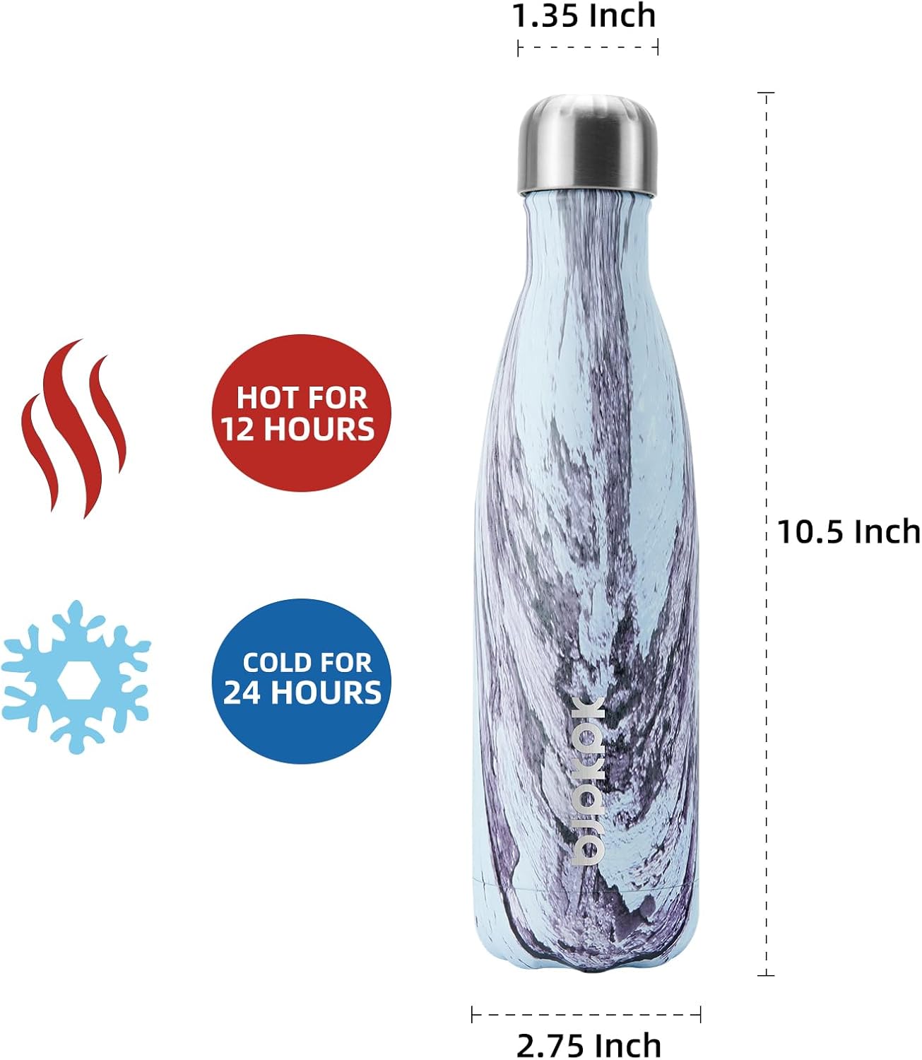 BJPKPK Insulated Water Bottle 12oz Small Stainless Steel Water Bottles Reusable Metal Thermal Keep Cold and Hot,Dreamy Purple - Colors A