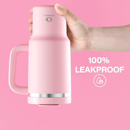 40 oz Tumbler with Handle and Straw: Stainless Steel Insulated Tumbler Keeps Cold for 24 Hours, Leakproof Travel Cup Fits in Cup Holder and BPA-Free, Cotton Candy