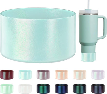 Glossy Gradient Silicone Boot, Compatible with Stanley H2.0 20-40oz & IceFlow 20-30oz, Chameleon Metallic Shimmer Cup Sleeve Protector for Hydroflask and Bottle Bottom with 2.8-3in