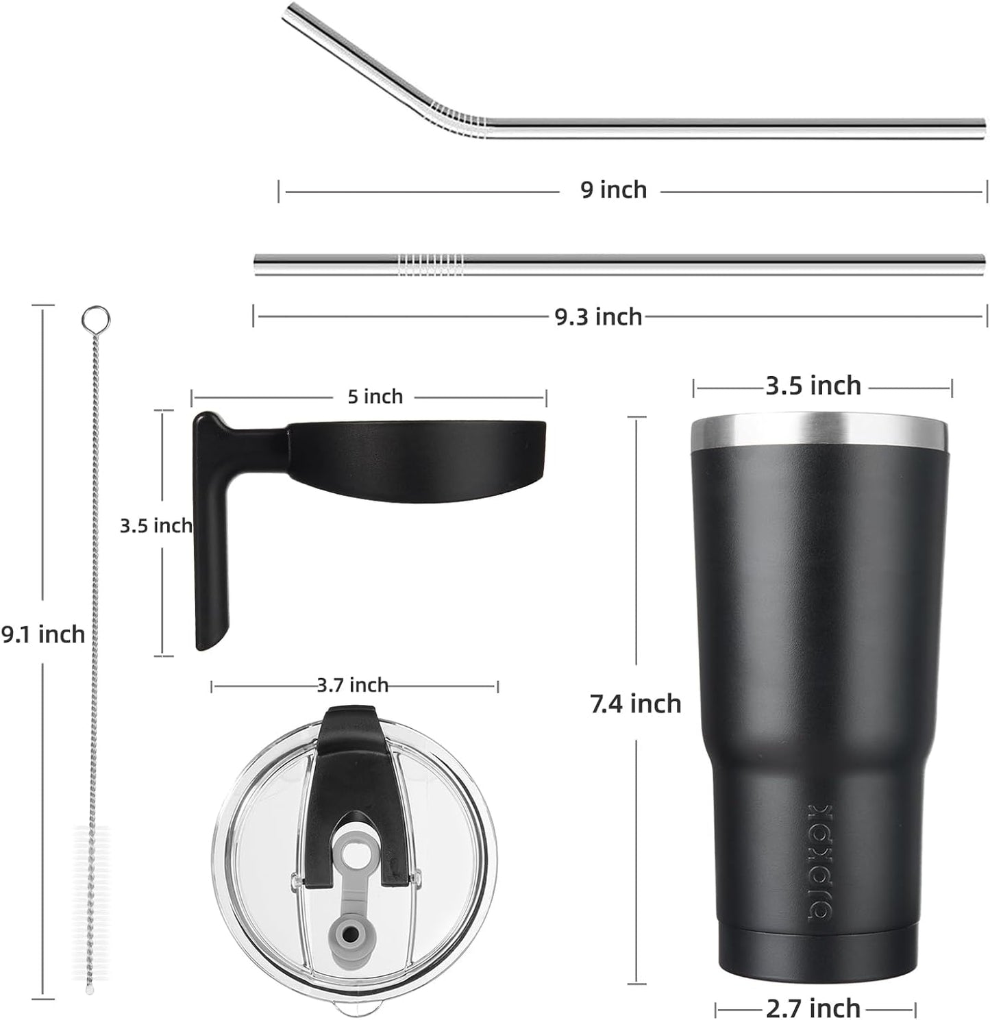 BJPKPK Tumbler With Handle And Straw Lid 40 oz Stainless Steel Insulated Coffee Tumbler Cups For Home, Office or Car,Turquoise