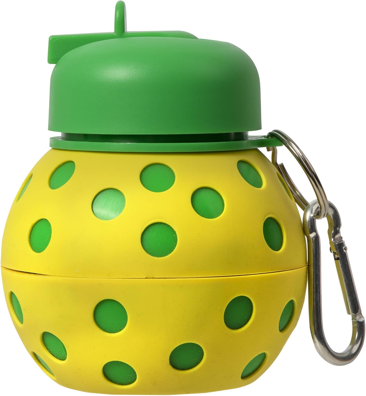 Windy City Novelties Collapsible Pickleball Silicone Water Bottle – 16 oz Portable Sports Bottle with Clip for Pickleball Players