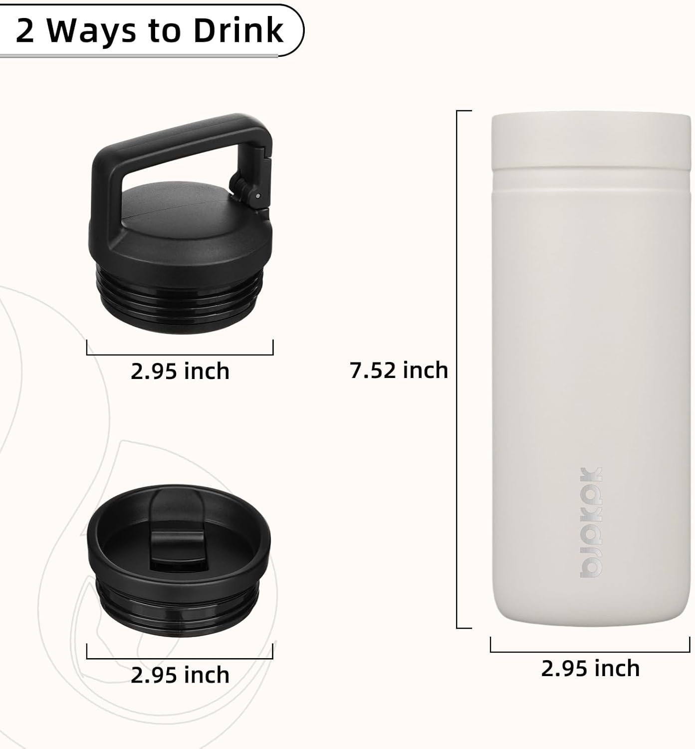 BJPKPK Insulated Water Bottle with 2 Lids,20 oz Double Wall Stainless Steel Vacuum Tumbler Travel Coffee Mug,Wide Mouth Thermal Cup,Haze Blue