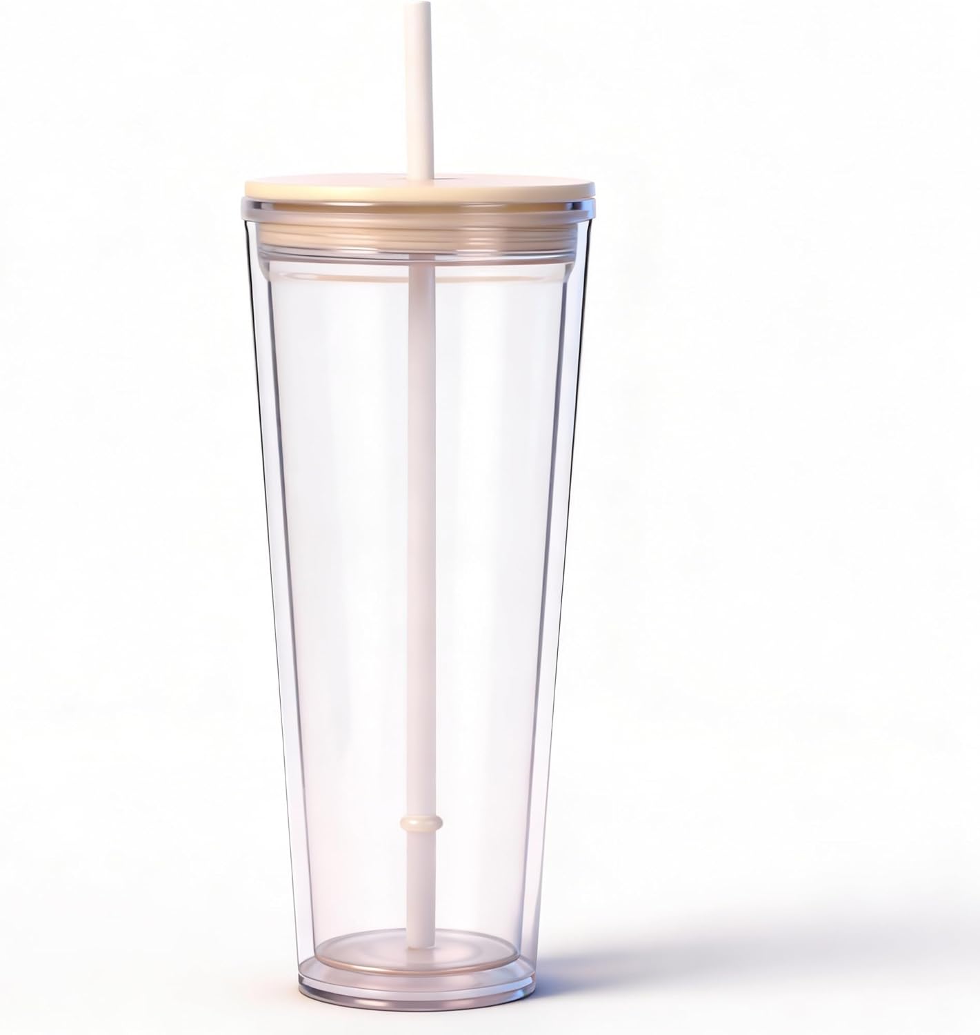 24oz Tumbler with Lid and Straw, Leak Proof and Double Wall Insulated Reusable Plastic Cups,Travel Reusable Iced Coffee Cup (1, Pink)