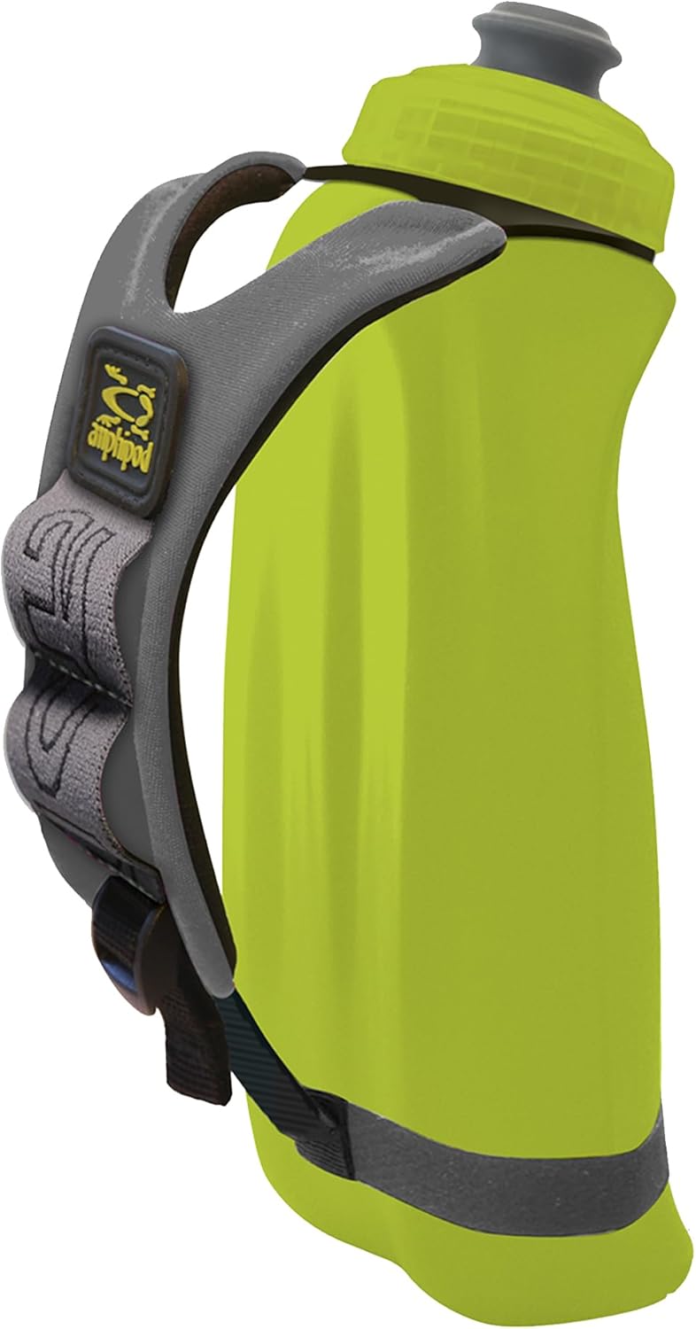 Amphipod Hydraform Ergo Minimalist Handheld Water Bottle, BPA-Free Hydration Pack for Ultra-Running, Marathons & Walking - Charcoal/Clear (16 oz.)