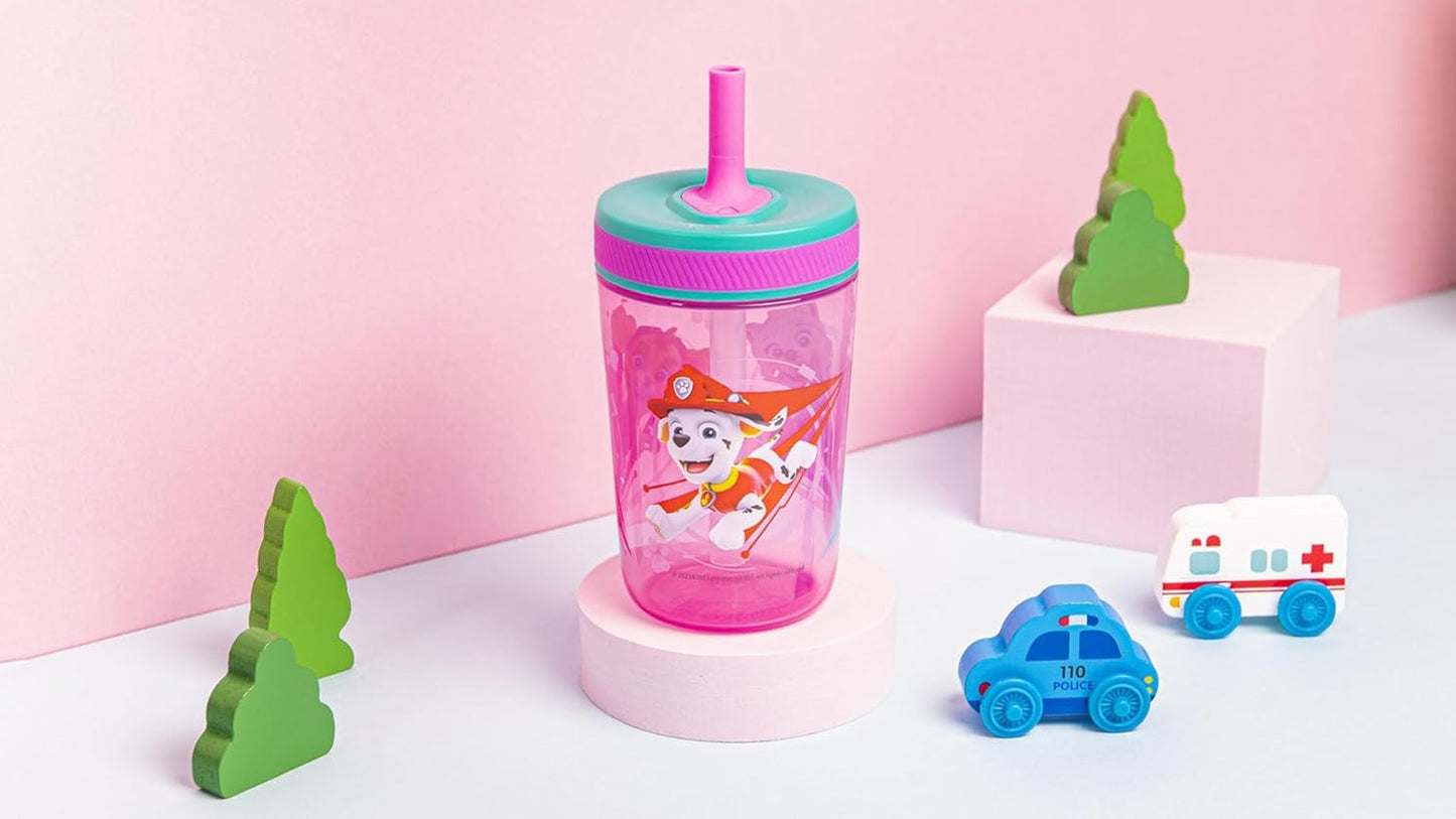 Zak Designs 15oz Bluey Kelso Tumbler Set, Leak-Proof Screw-On Lid with Straw Made of Durable Plastic and Silicone, Perfect Bundle for Kids, 2 Count (Pack of 1) - Colors B