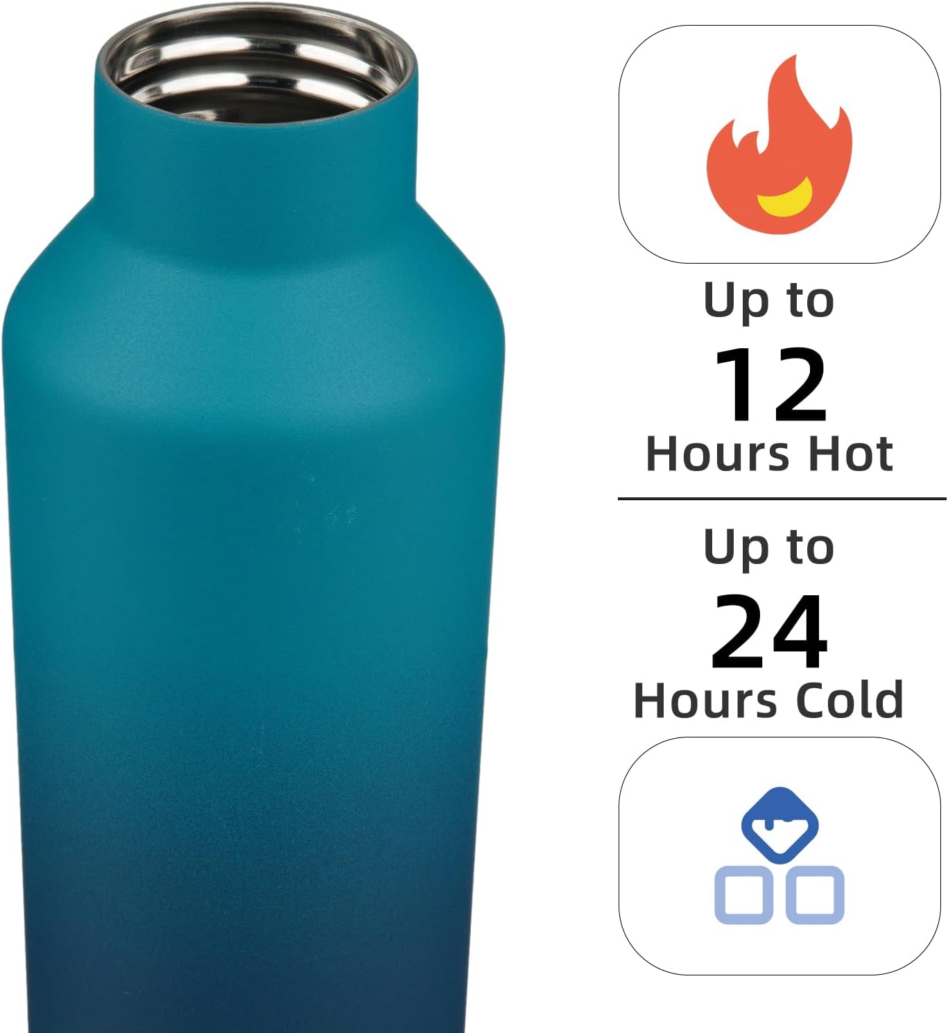 Konokyo Insulated Water Bottle with Straw,25 OZ Double Wall Vacuum Stainless Steel Water Flask with 2 Lids,Black