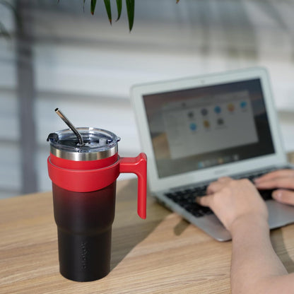 BJPKPK Tumbler With Handle And Straw Lid 40 oz Stainless Steel Insulated Coffee Tumbler Cups For Home, Office or Car,Turquoise