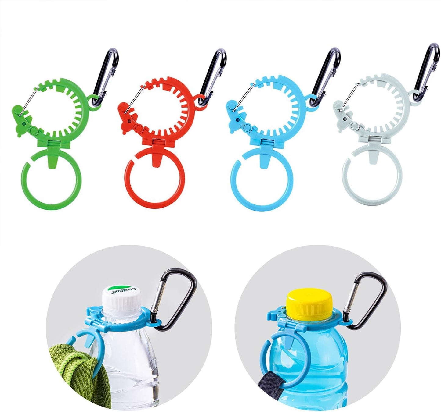 Heavy-Duty Water Bottle Holder with Carabiner – Fits 1.0" or 1.4" Bottles, Holds Towels or Hats,Outdoor Hiking Water Bottle Clip.
