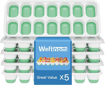 Ice Cube Tray with Lid, 3 Pack Silicone Easy-Release Ice Trays for Freezer, Stackable Ice Cube Molds for Drinks, Cocktails, Whiskey, Coffee - BPA-Free and Odor-Free,Ice Cube Trays for Freezer