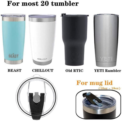 Replacement Flip Lids for Stainless Steel Insulated Tumbler Travel Mug, Compatible w/YETI Rambler,Ozark Trail,Old Style Rtic and More (20 Oz, Black 1) (20 Oz, Black 2)