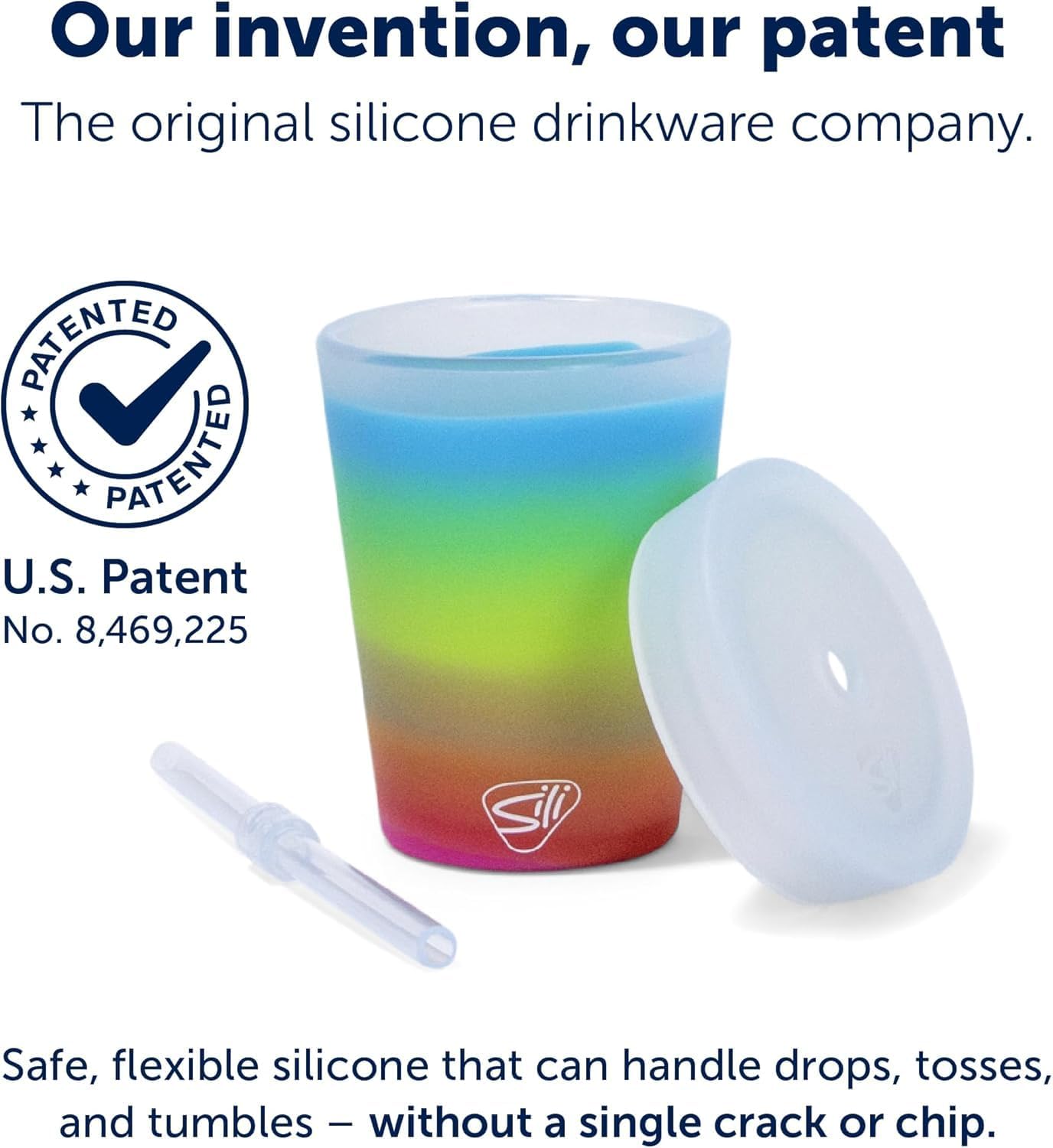 Silipint 8oz Silicone Tumbler with Straw and Lid – Unbreakable, BPA Free, Non-Toxic, Dishwasher, Microwave, Freezer Safe Tumbler Cup – Drinkware for Juice, Smoothies, Coffee (Cool Berry Crush)